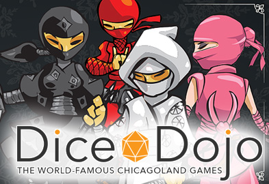 Board games chicago Dice Dojo Logo board games in Chicago